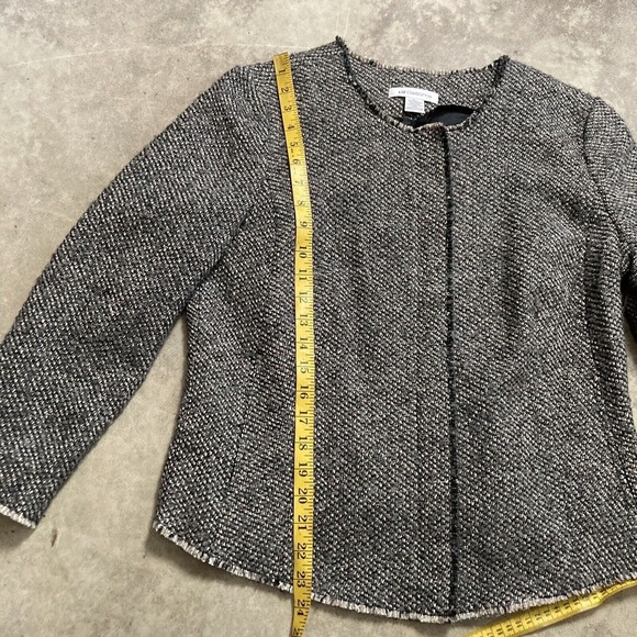 Liz‎ Claiborne Blazer Womens Sz Large Wool Blend Zip Closure Tweed - Picture 4 of 11